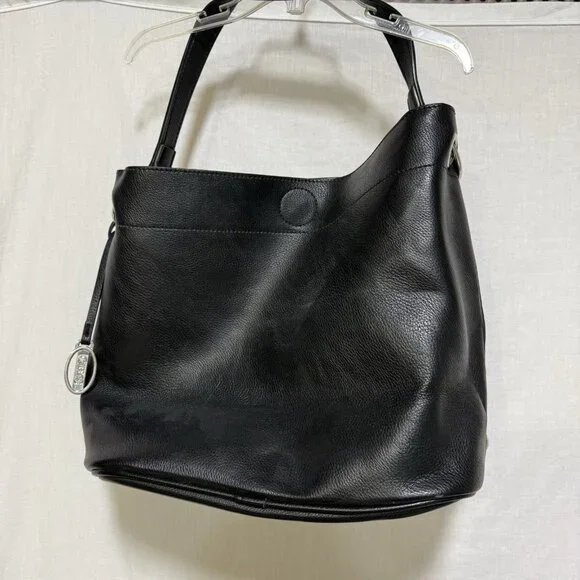 Carlos Santana Womens Purse Shoulder Bag Black Faux Leather Studded Bottom Studs - Picture 5 of 8